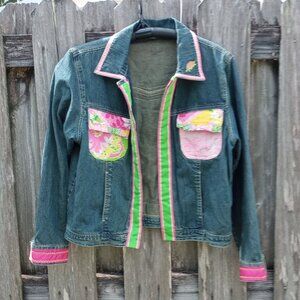 Denim jacket with Lilly Pulitzer accents